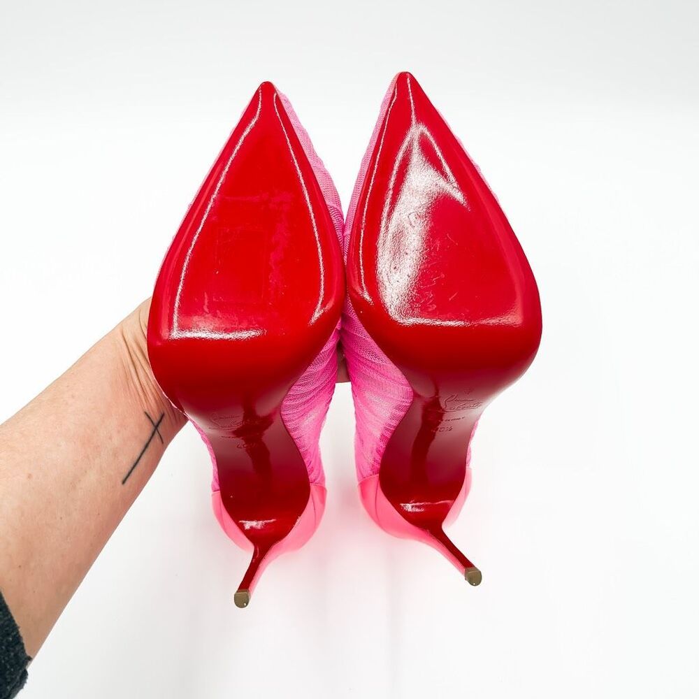 Christian Louboutin Pink Follie Draperia Mesh Pump Heels EU 40.5 US 10.5 - Picture 9 of 11